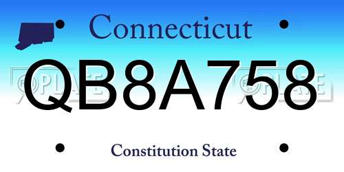 QB8A758 Connecticut License Plate