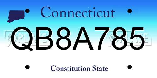 QB8A785 Connecticut License Plate