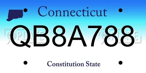 QB8A788 Connecticut License Plate