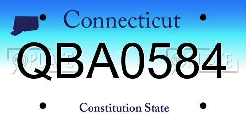 QBA0584 Connecticut License Plate