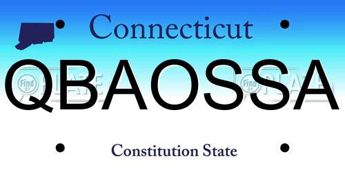 QBAOSSA Connecticut License Plate
