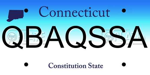 QBAQSSA Connecticut License Plate