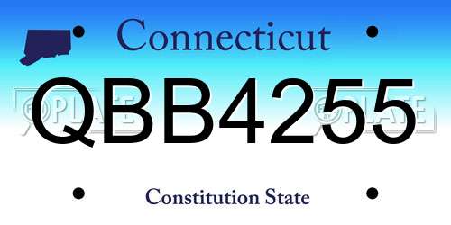 QBB4255 Connecticut License Plate