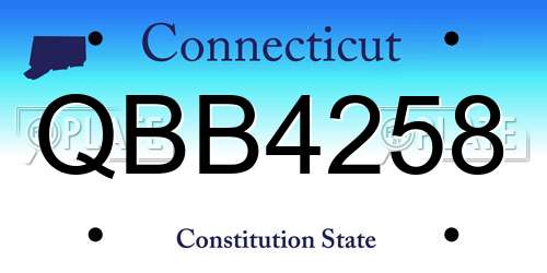 QBB4258 Connecticut License Plate