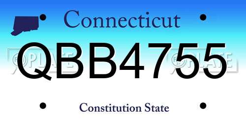 QBB4755 Connecticut License Plate
