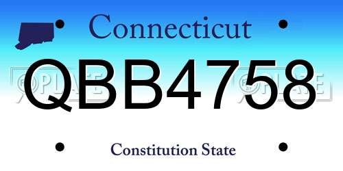 QBB4758 Connecticut License Plate