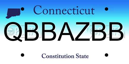 QBBAZBB Connecticut License Plate