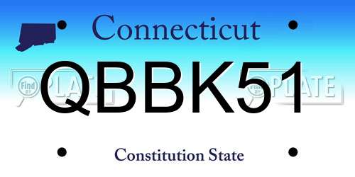 QBBK51 Connecticut License Plate