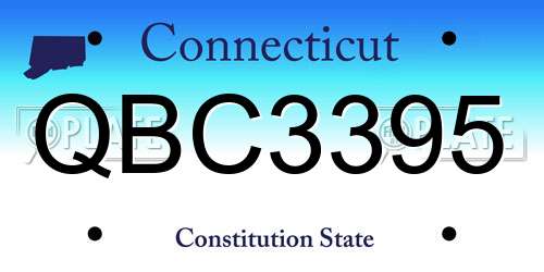 QBC3395 Connecticut License Plate