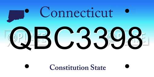 QBC3398 Connecticut License Plate