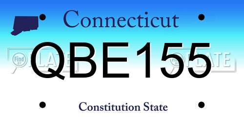 QBE155 Connecticut License Plate