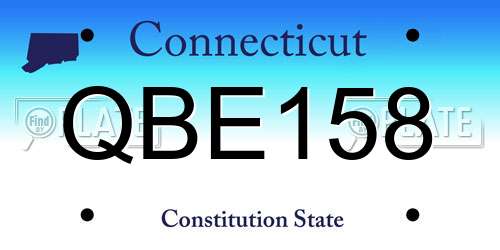 QBE158 Connecticut License Plate
