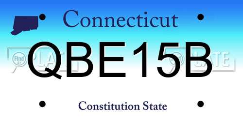 QBE15B Connecticut License Plate