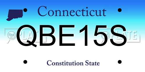 QBE15S Connecticut License Plate