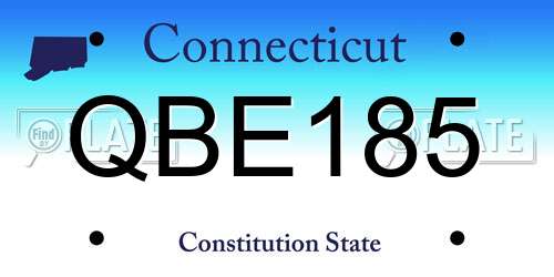 QBE185 Connecticut License Plate