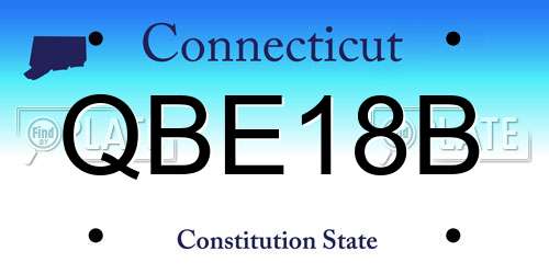 QBE18B Connecticut License Plate