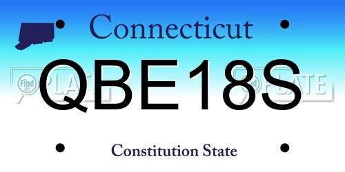 QBE18S Connecticut License Plate