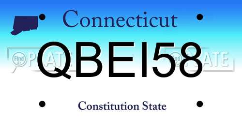 QBEI58 Connecticut License Plate