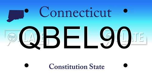QBEL90 Connecticut License Plate