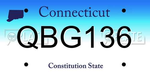 QBG136 Connecticut License Plate