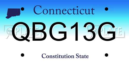 QBG13G Connecticut License Plate