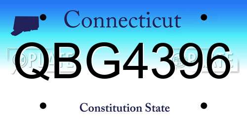 QBG4396 Connecticut License Plate