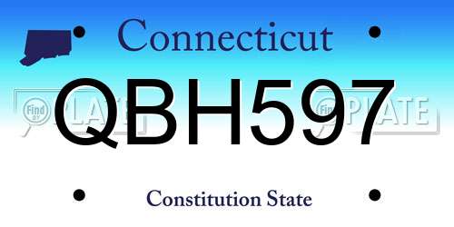 QBH597 Connecticut License Plate