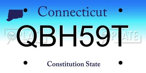 QBH59T Connecticut License Plate