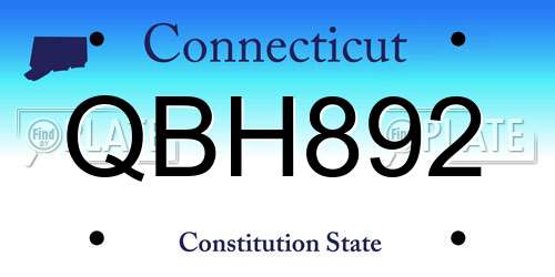 QBH892 Connecticut License Plate