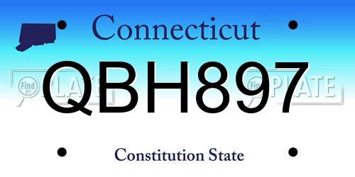 QBH897 Connecticut License Plate