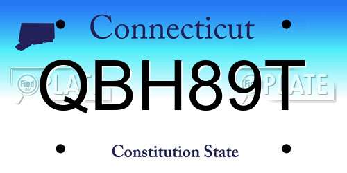 QBH89T Connecticut License Plate