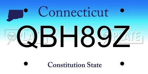 QBH89Z Connecticut License Plate
