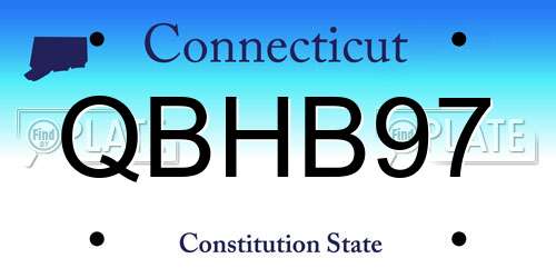 QBHB97 Connecticut License Plate