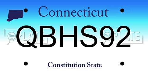 QBHS92 Connecticut License Plate