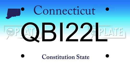 QBI22L Connecticut License Plate