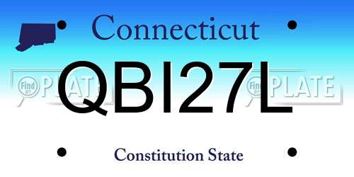 QBI27L Connecticut License Plate