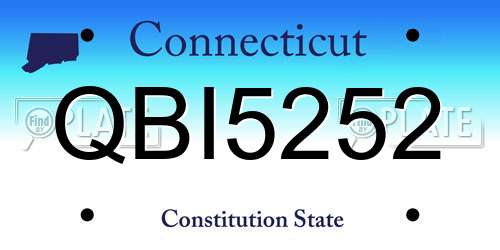 QBI5252 Connecticut License Plate