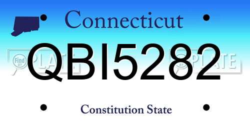 QBI5282 Connecticut License Plate
