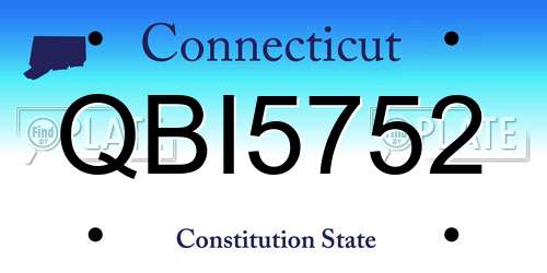 QBI5752 Connecticut License Plate