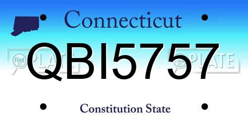 QBI5757 Connecticut License Plate