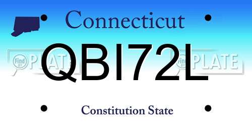 QBI72L Connecticut License Plate