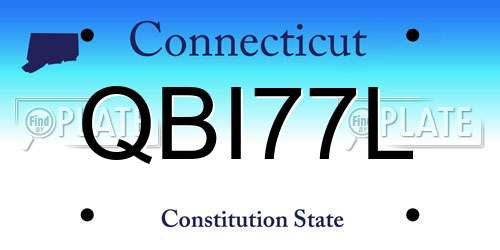 QBI77L Connecticut License Plate