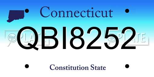 QBI8252 Connecticut License Plate