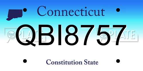 QBI8757 Connecticut License Plate