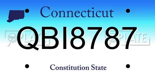 QBI8787 Connecticut License Plate