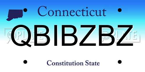 QBIBZBZ Connecticut License Plate