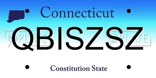 QBISZSZ Connecticut License Plate