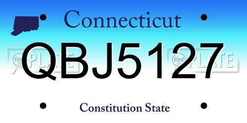 QBJ5127 Connecticut License Plate