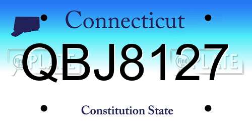 QBJ8127 Connecticut License Plate