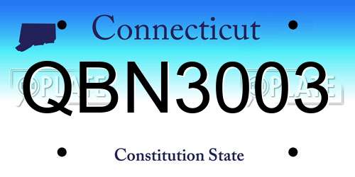 QBN3003 Connecticut License Plate